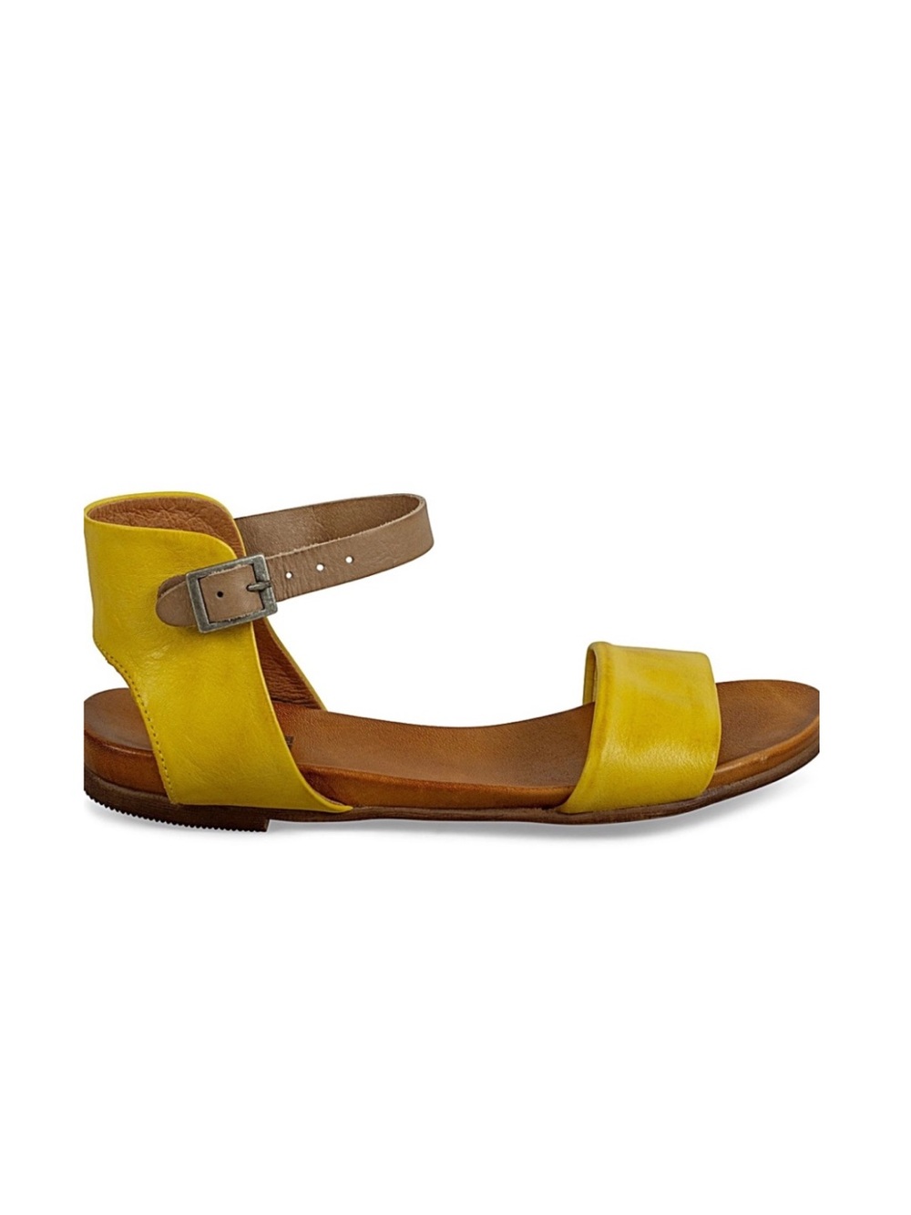 Miz Mooz Alanis Yellow Leather Sandal Sz 6.5